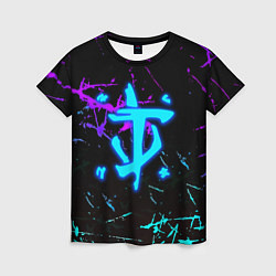 Футболка женская Doom неоновые штрихи, цвет: 3D-принт