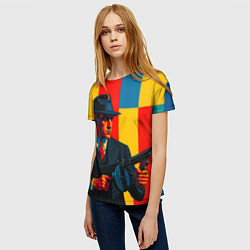 Футболка женская Гангстер поп-арт, цвет: 3D-принт — фото 2