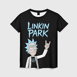 Футболка женская Linkin Park и Рик рокер двухсторонняя, цвет: 3D-принт