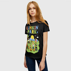 Футболка женская Linkin Park, мультяшный стиль, цвет: 3D-принт — фото 2