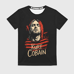 Футболка женская Курт Кобейн, Нирвана, цвет: 3D-принт