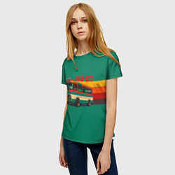 Футболка женская Ретро автобус ПАЗ-672, цвет: 3D-принт — фото 2