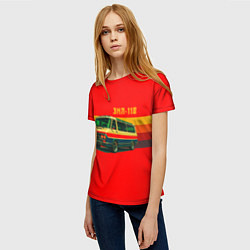 Футболка женская Ретро автобус ЗИЛ-118 поп-арт, цвет: 3D-принт — фото 2