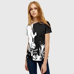 Футболка женская Тоттенхэм черно белый огонь, цвет: 3D-принт — фото 2