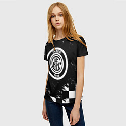 Футболка женская Inter клетка краски, цвет: 3D-принт — фото 2