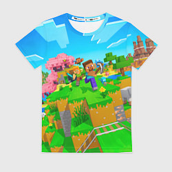 Футболка женская Майнкрафт - на встречу приключениям, цвет: 3D-принт