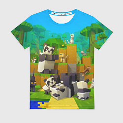 Женская футболка Майнкрафт - панды