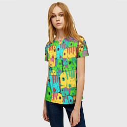 Футболка женская Яркие тропические рыбки паттер, цвет: 3D-принт — фото 2