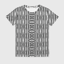 Женская футболка Черно-белый полосатый узор