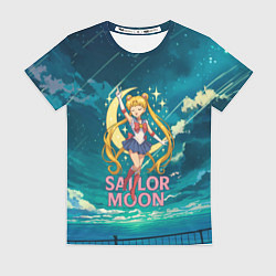 Футболка женская Sailor Moon на фоне неба, цвет: 3D-принт