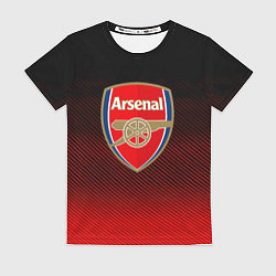 Футболка женская Arsenal текстура полосы красные, цвет: 3D-принт