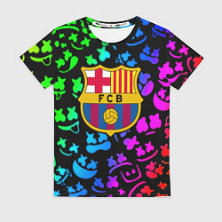 Женская футболка Барселона x Маршмэллоу неоновый градиент