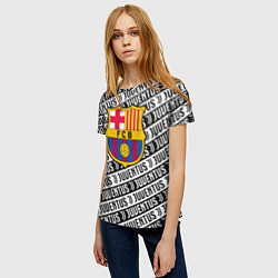 Футболка женская Барселона х Ювентус паттерн, цвет: 3D-принт — фото 2