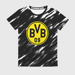 Футболка женская Borussia штрихи красок текстура, цвет: 3D-принт