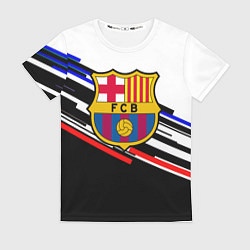 Женская футболка Barcelona полосы текстура спорт