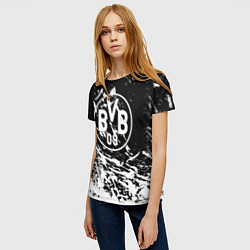 Футболка женская Borussia белые краски, цвет: 3D-принт — фото 2