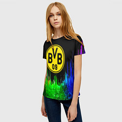 Футболка женская Borussia градиент текстура, цвет: 3D-принт — фото 2