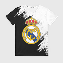 Женская футболка Real Madrid текстура штрихи