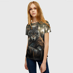 Футболка женская Волк с мечом, цвет: 3D-принт — фото 2