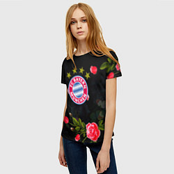 Футболка женская Бавария Мюнхен розы, цвет: 3D-принт — фото 2