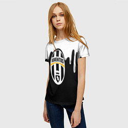 Футболка женская Juventus капли красок, цвет: 3D-принт — фото 2