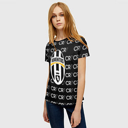 Футболка женская Juventus sport pattern, цвет: 3D-принт — фото 2