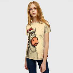 Футболка женская Задумчивая лошадь, цвет: 3D-принт — фото 2