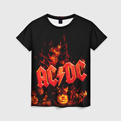 Футболка женская AC/DC Flame, цвет: 3D-принт