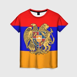 Футболка женская Герб и флаг Армении, цвет: 3D-принт