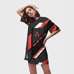 Футболка женская длинная CS:GO Cyrex Pattern, цвет: 3D-принт — фото 2