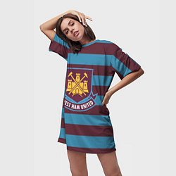 Футболка женская длинная West Ham United FC, цвет: 3D-принт — фото 2