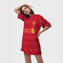 Футболка женская длинная Liverpool FC: Standart Chartered, цвет: 3D-принт — фото 2