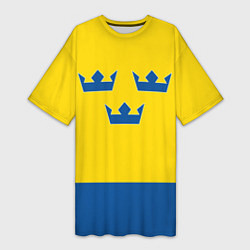 Женская длинная футболка Сборная Швеции: домашняя форма
