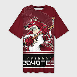 Футболка женская длинная Arizona Coyotes, цвет: 3D-принт