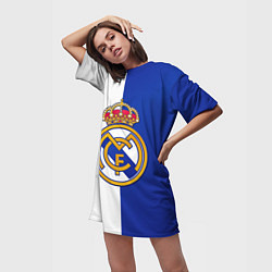 Футболка женская длинная Real Madrid, цвет: 3D-принт — фото 2