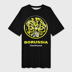 Футболка женская длинная Borussia Dortmund, цвет: 3D-принт