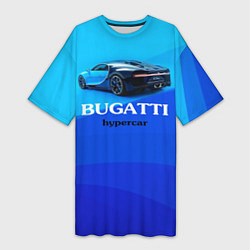 Футболка женская длинная Bugatti hypercar, цвет: 3D-принт