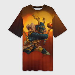 Футболка женская длинная Шадоу Шаман, цвет: 3D-принт