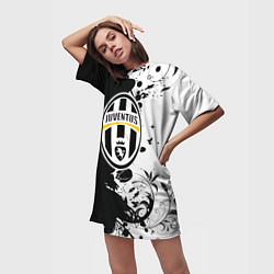 Футболка женская длинная Juventus4, цвет: 3D-принт — фото 2