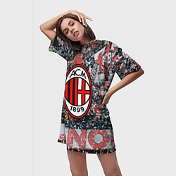 Футболка женская длинная Milan FC, цвет: 3D-принт — фото 2