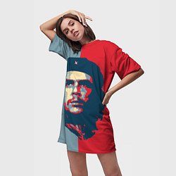 Футболка женская длинная Che Guevara, цвет: 3D-принт — фото 2