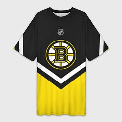 Футболка женская длинная NHL: Boston Bruins, цвет: 3D-принт