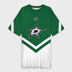 Футболка женская длинная NHL: Dallas Stars, цвет: 3D-принт