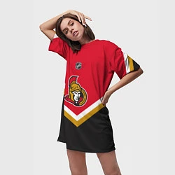 Футболка женская длинная NHL: Ottawa Senators, цвет: 3D-принт — фото 2