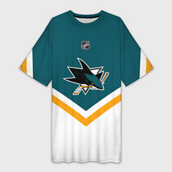 Футболка женская длинная NHL: San Jose Sharks, цвет: 3D-принт