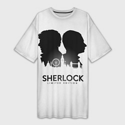 Футболка женская длинная Sherlock Edition, цвет: 3D-принт