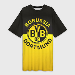 Футболка женская длинная Borussia Dortmund FC, цвет: 3D-принт