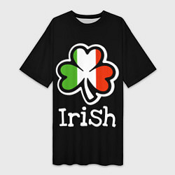 Футболка женская длинная Irish - tricolor clover, цвет: 3D-принт
