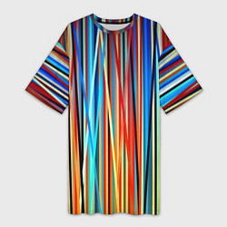 Женская длинная футболка Colored stripes