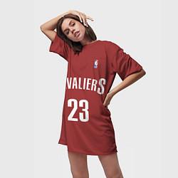 Футболка женская длинная Cavaliers Cleveland 23: Red, цвет: 3D-принт — фото 2